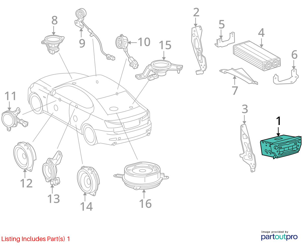 2006-2008 LEXUS IS250 Receiver/Screen/Heater AC Control OEM#86111-53050