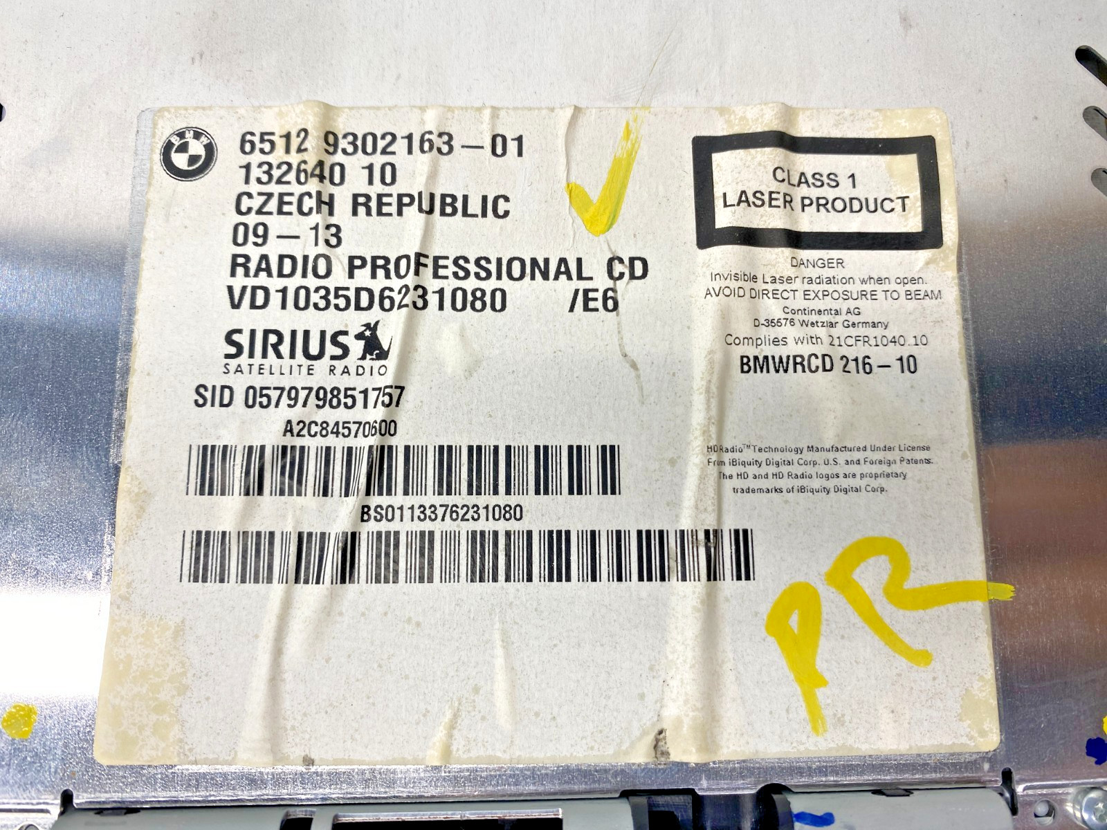 11-13 BMW 135i RADIO RECEIVER AM FM CD PLAYER STEREO OEM #A0.69