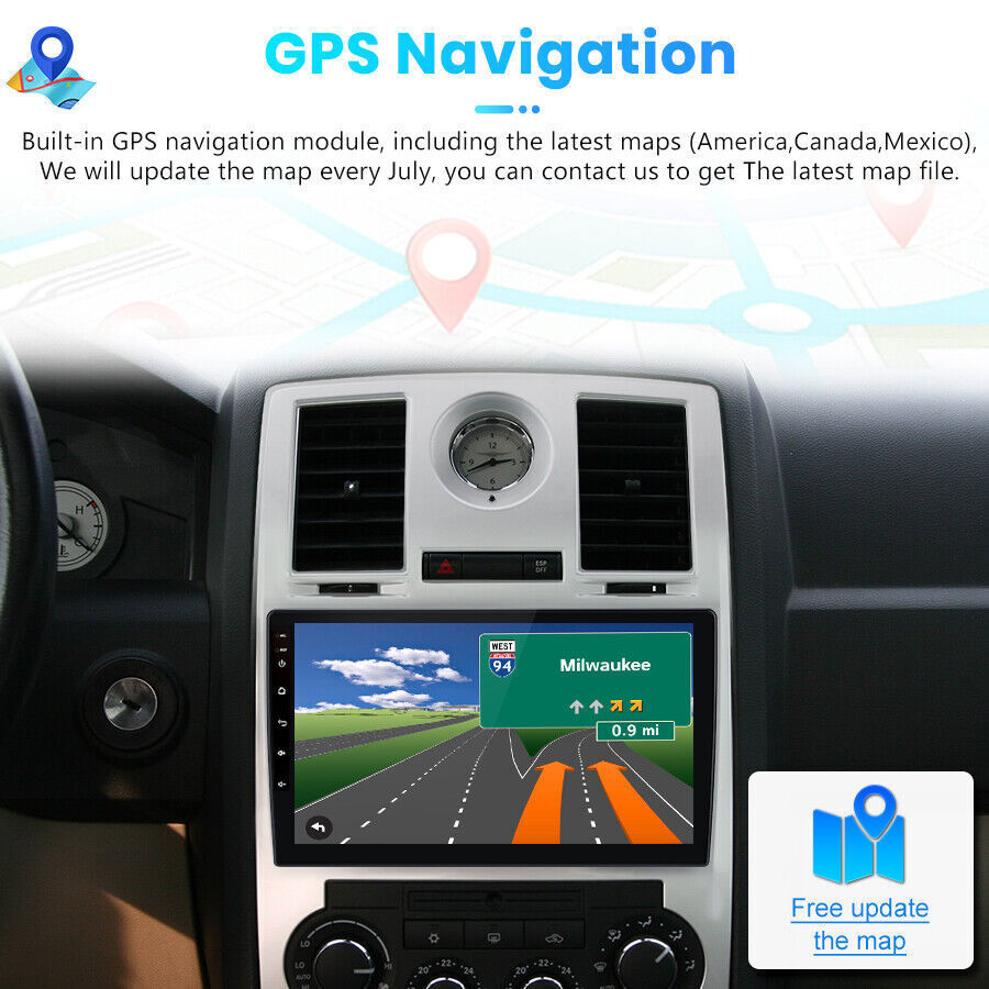 For 2004-2007 Chrysler 300C Android 13.0 CarPlay Car Stereo Radio GPS Navi WiFi
