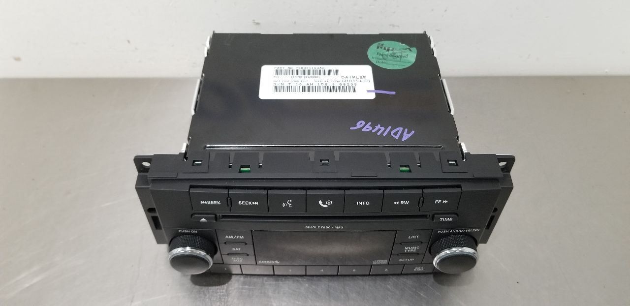 08 JEEP WRANGLE JK JKU RADIO AUDIO RECEIVER HEAD UNIT 68021163AC
