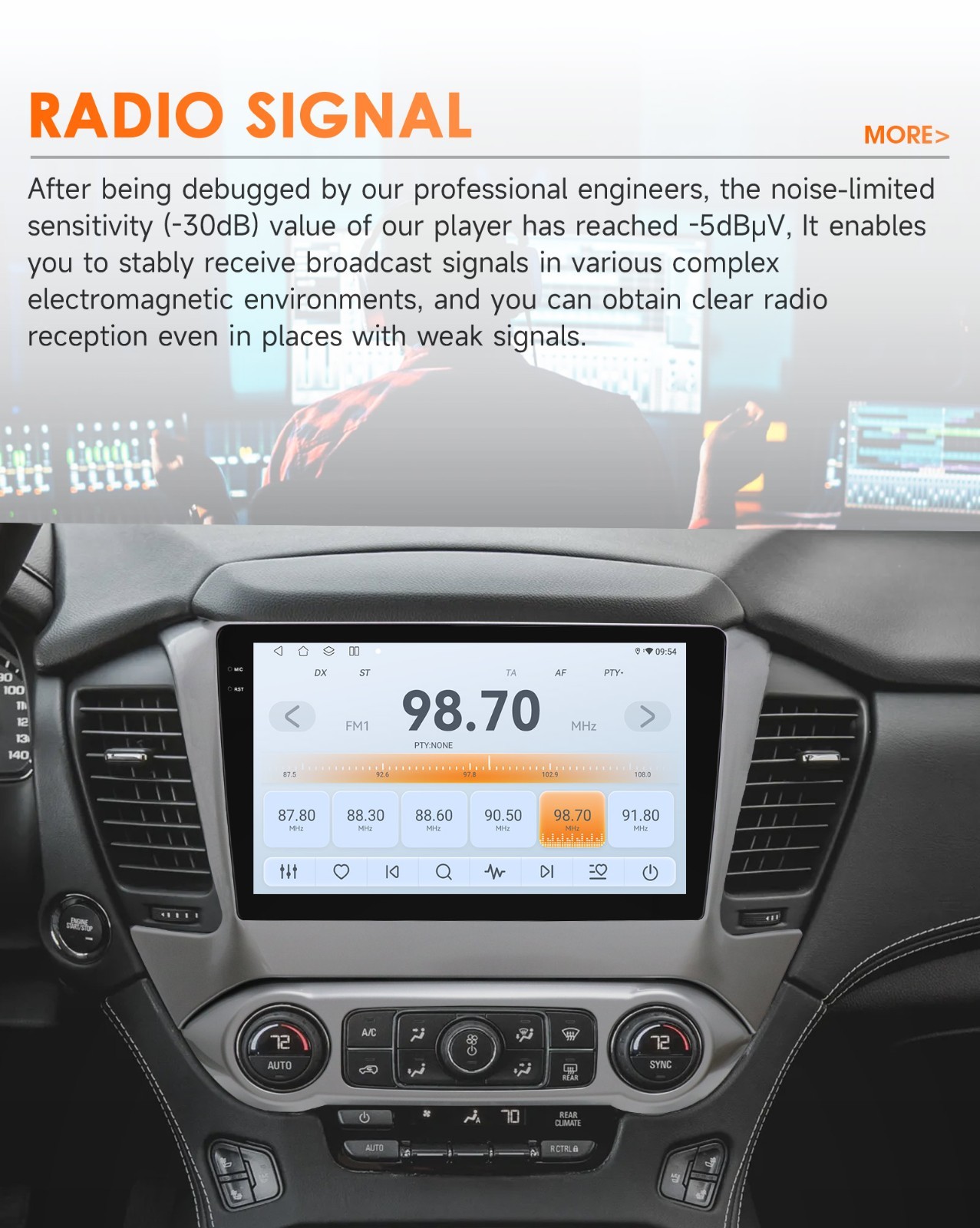 Car Stereo Radio 8Core For GMC Chevrolet Tahoe 15-19 Carplay Android 14 WiFi GPS