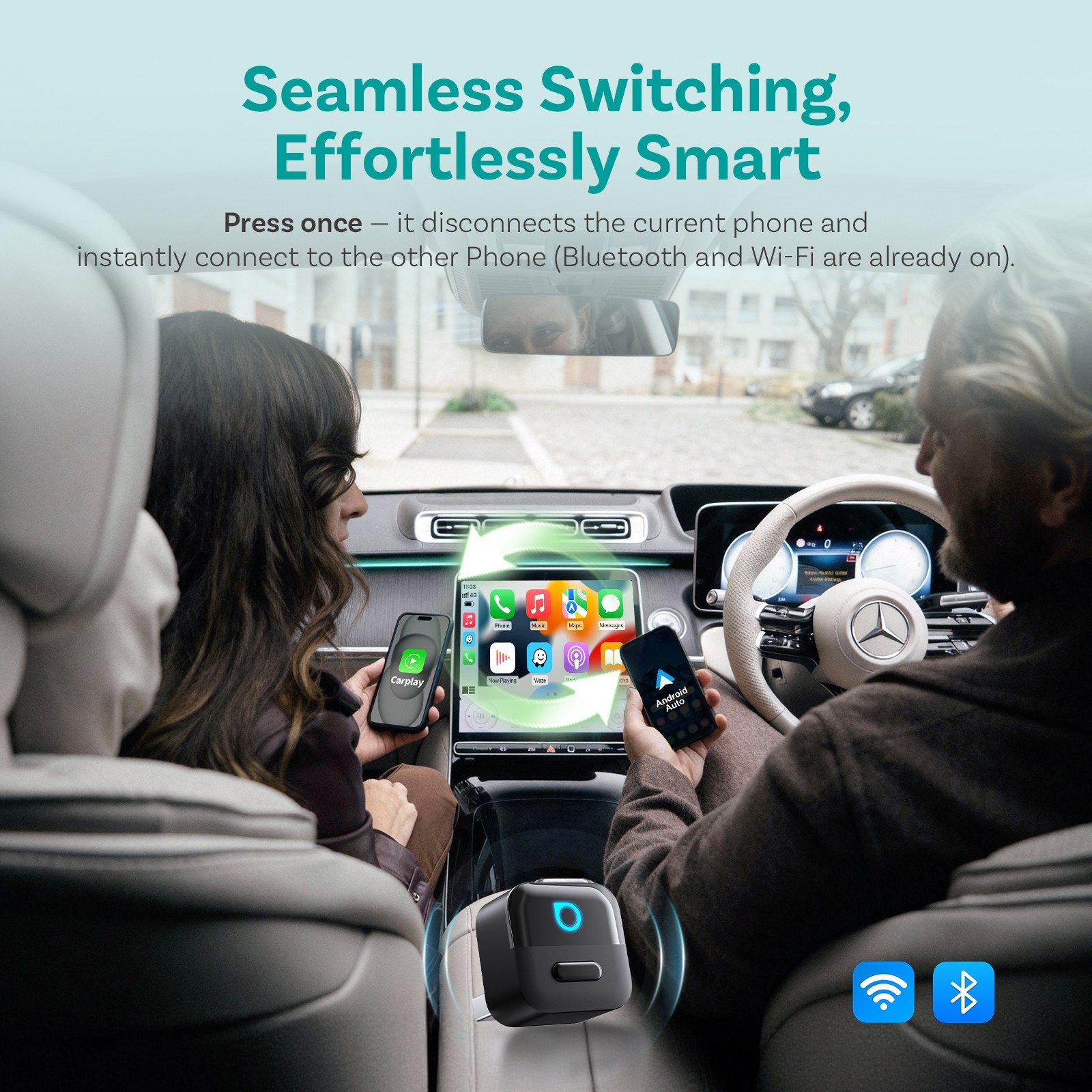 Wireless CarPlay Adapter for iPhone & Android Auto, Ottocast Mini Pico, USB 2026
