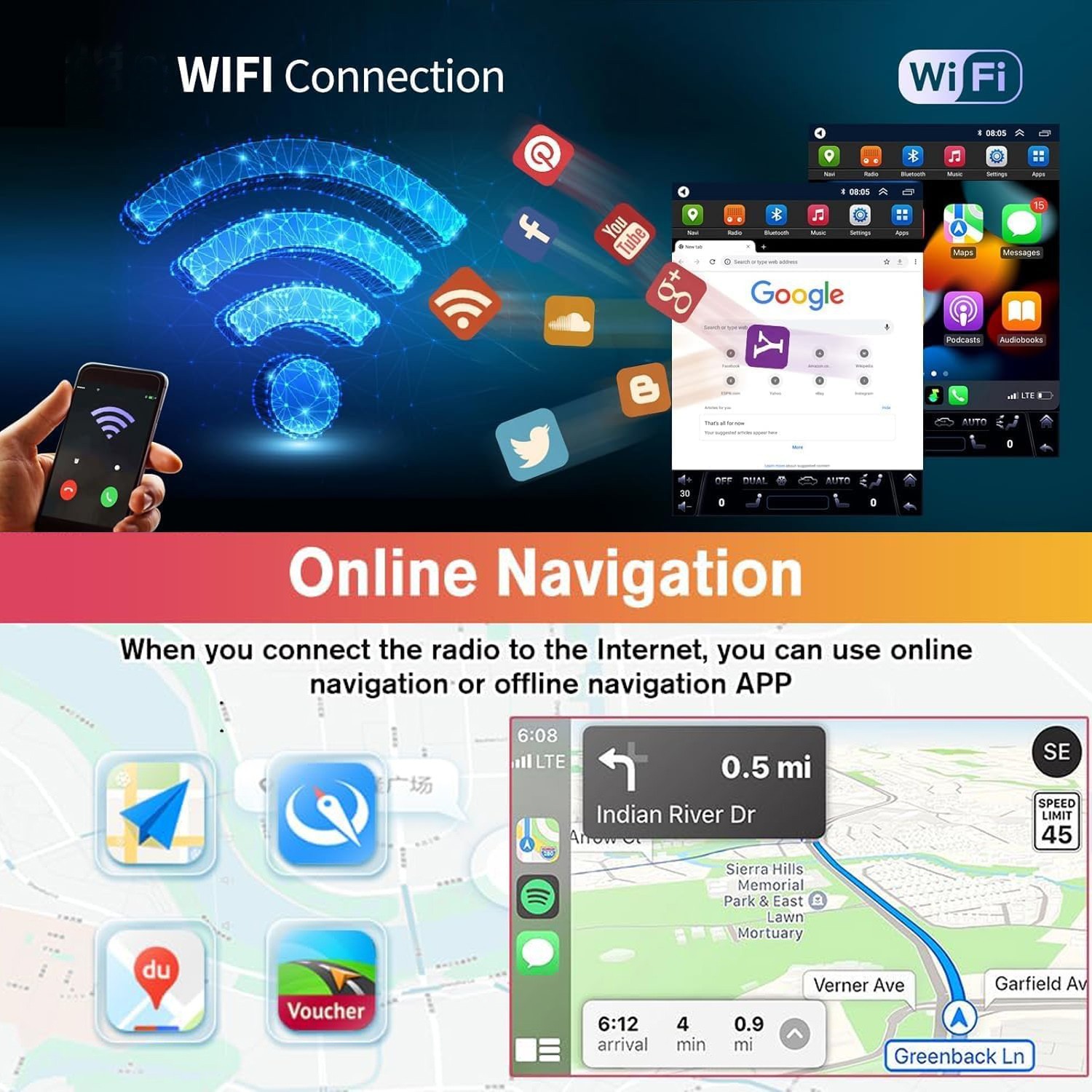 Android15 WIFI Car Radio For Ford F-150 2009-2012 GPS Tesla stereo apple Carplay