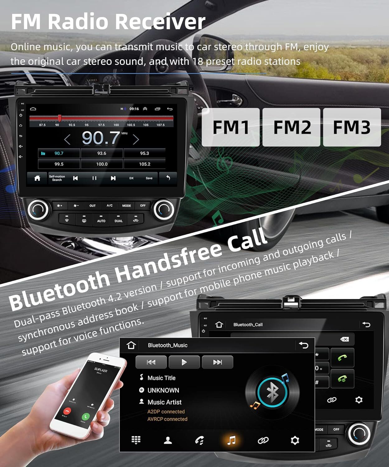 2+64G For Honda Accord 2003-07 with CarPlay Android Auto Stereo GPS Player +CAM