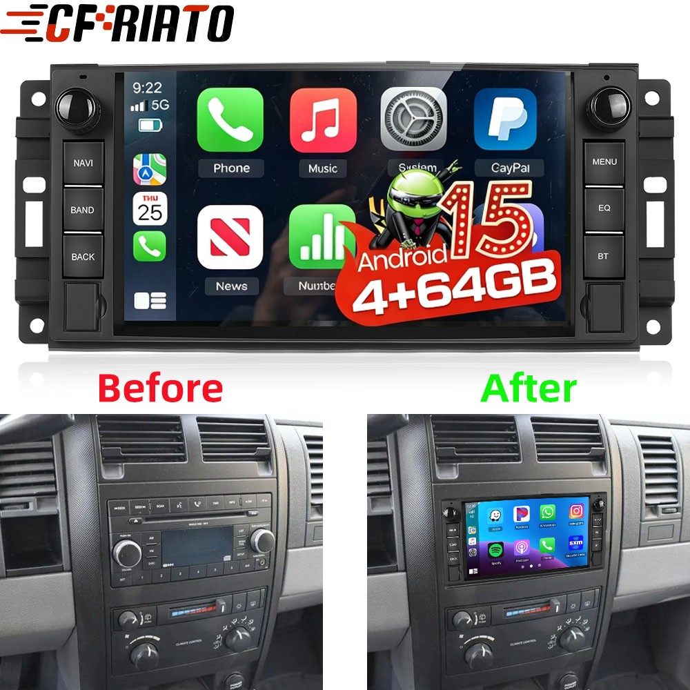For Dodge Durango 2011-2013 4+64GB Car Stereo Radio Android 15 GPS Navi Carplay