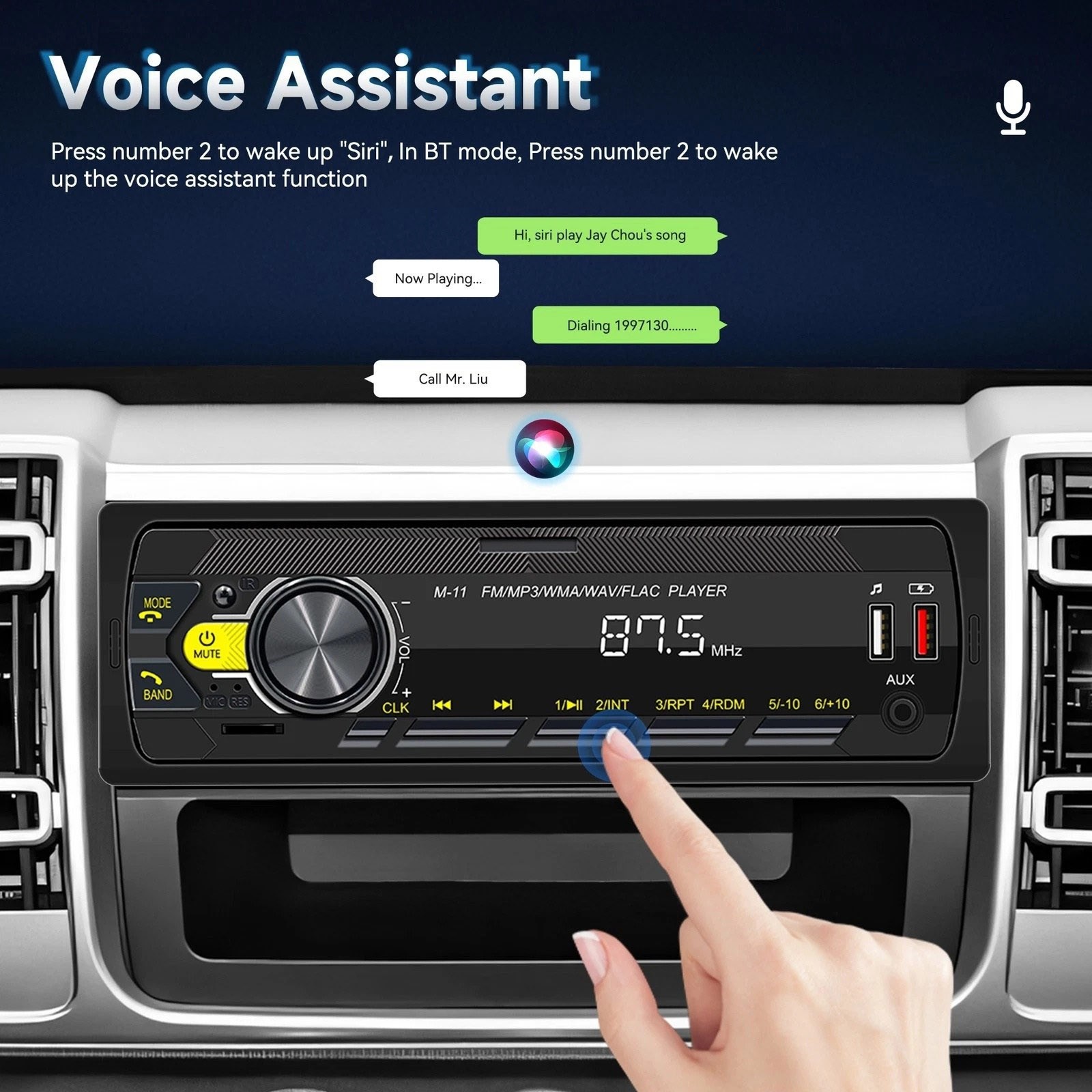 Car Audio Unit Single Din Bluetooth FM Radio USB AUX MP3 Player Remote Control