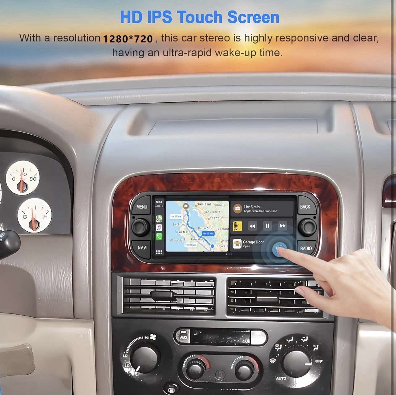 Car Stereo Radio 2002-2006 Ram Wrangler 6.8” Touchscreen CarPlay GPS