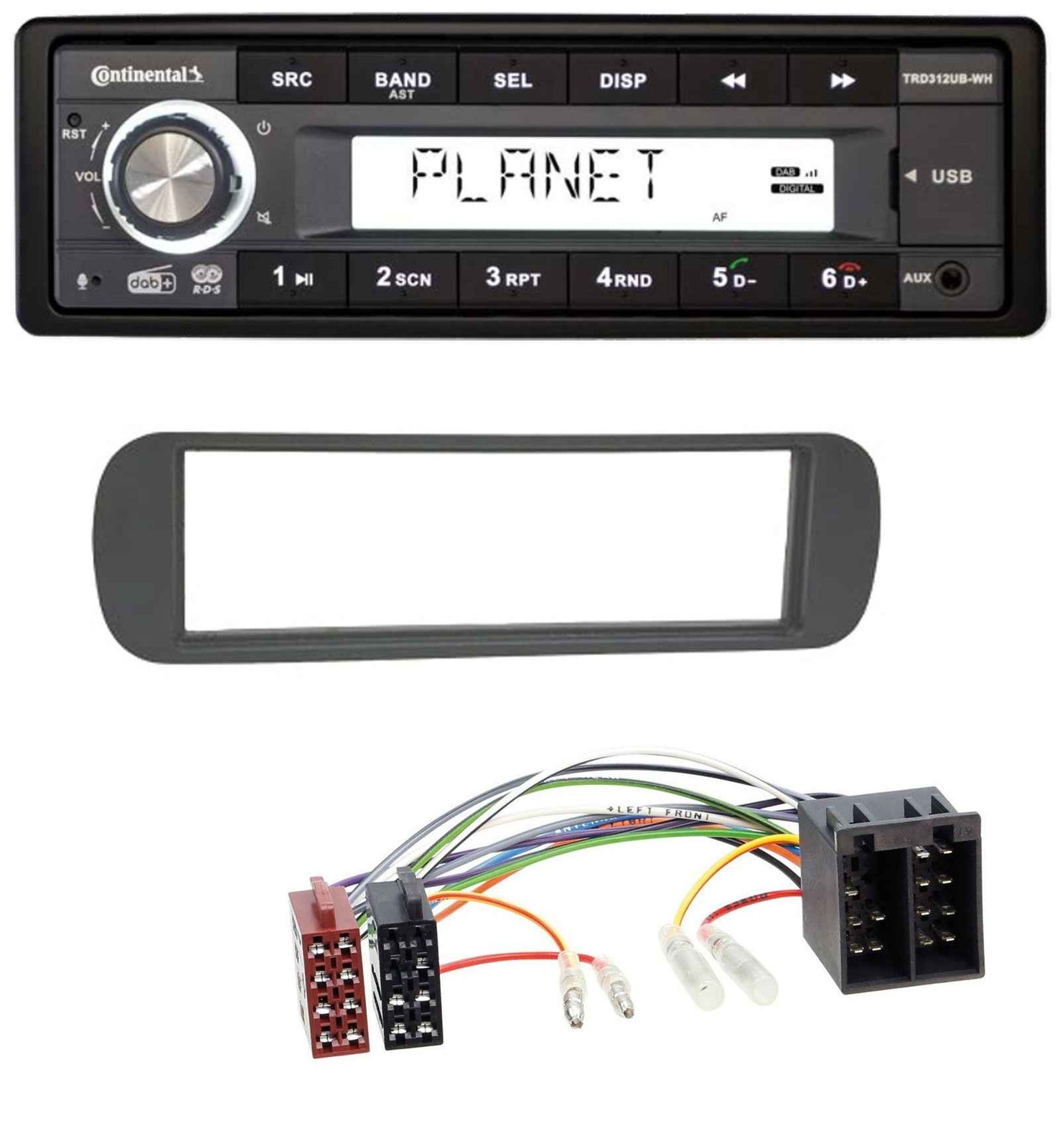Continental USB 1DIN AUX DAB MP3 Car Stereo for Lancia Y (1996-2004) – Black