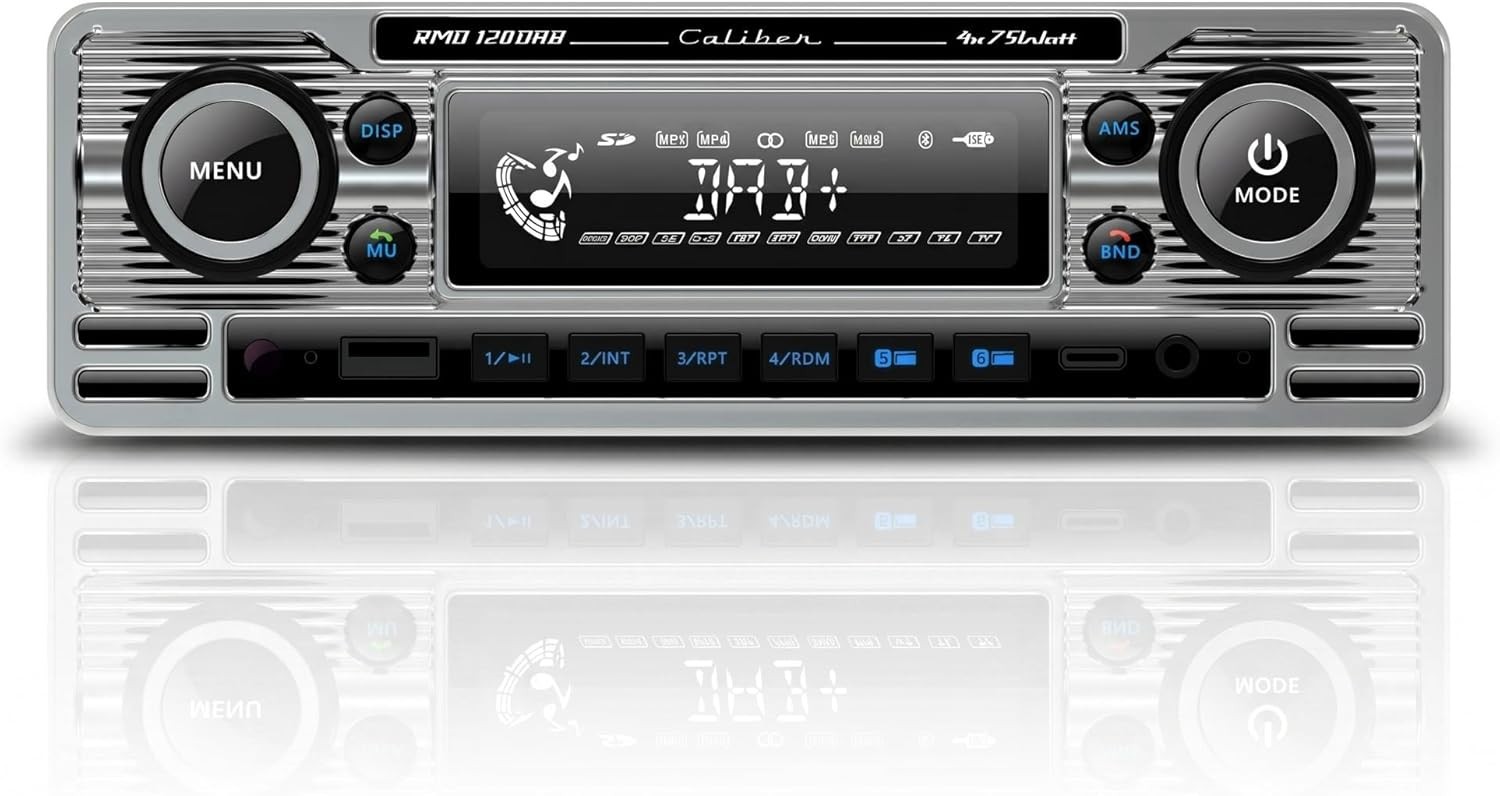 Caliber RMD120DAB DAB+ USB Bluetooth MP3 Car Stereo Tuner Vintage Retro + Antenna