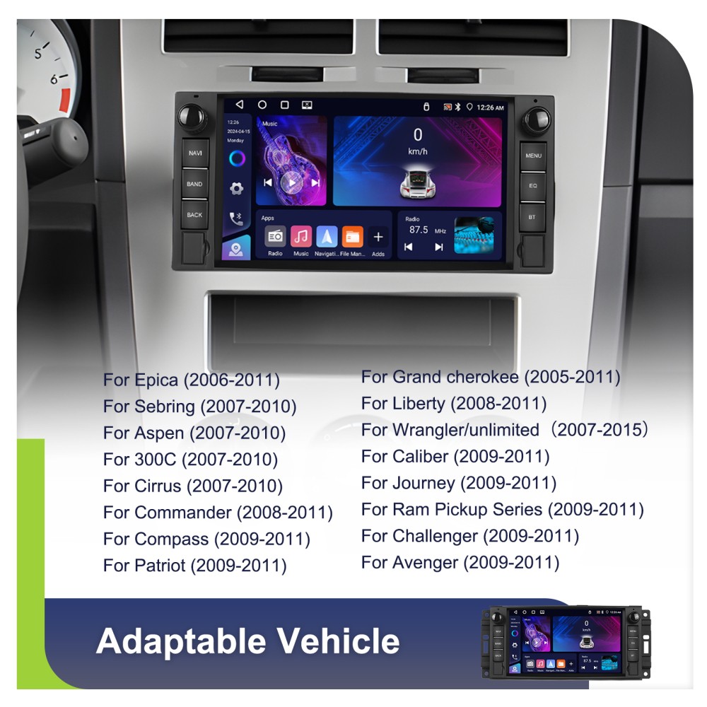 4+64GB For 2009-2012 Dodge Ram Android 15.0 Carplay Car Stereo Radio Navi Camera