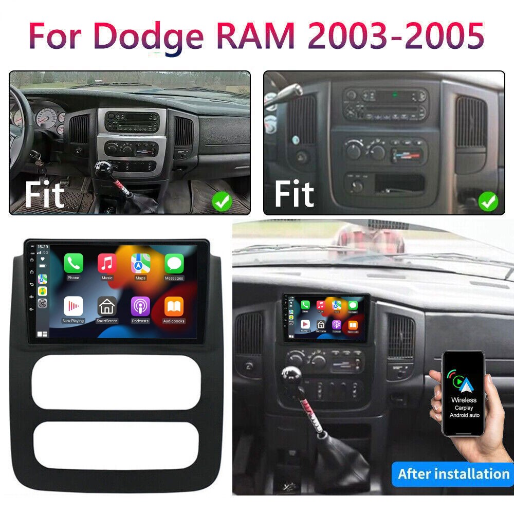 9″ For 2002-2004 2005 Dodge Ram Radio Stereo CarPlay Android Auto Navi FM BT GPS