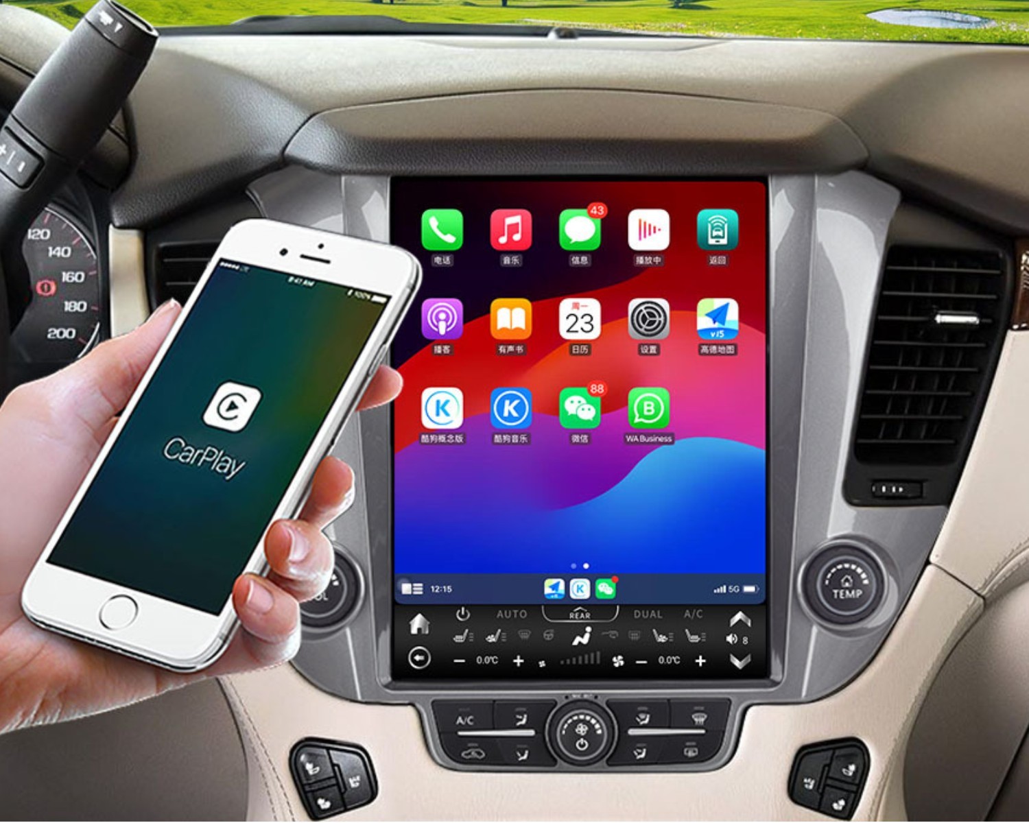 Android12 Car Radio For Chevrolet Suburban Tahoe Gmc Yukon 2014-2020 GPS Tesla
