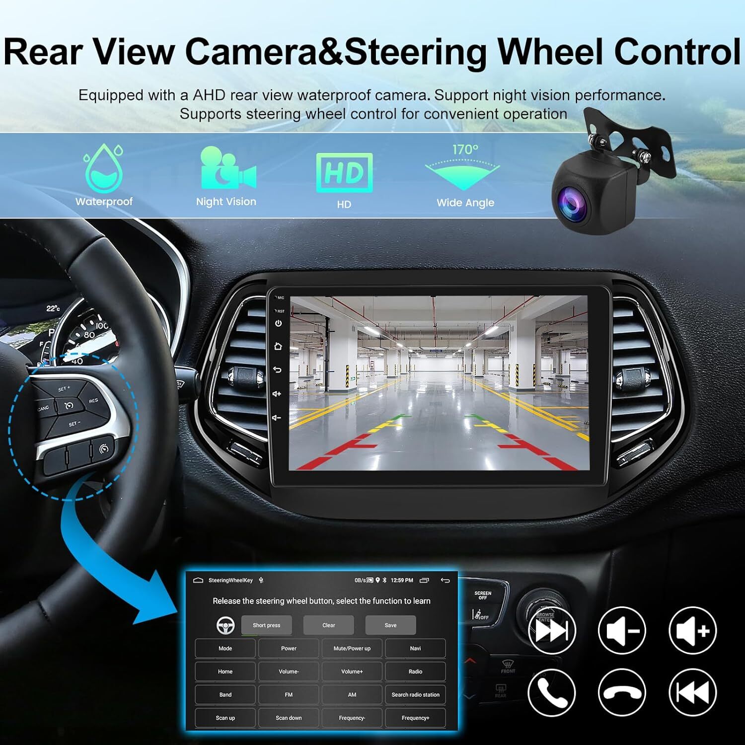 Apple Carplay For Jeep Compass 2017-2020 Android 12 Car Stereo Radio GPS 2+32GB