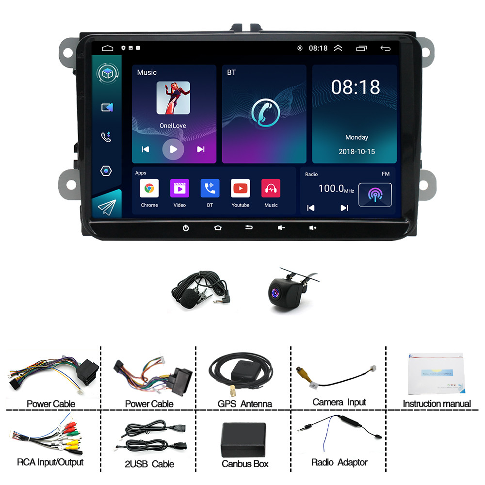 Android 13 Car Stereo Radio GPS Wifi CarPlay BT DAB+ For VW Caddy Touran Golf
