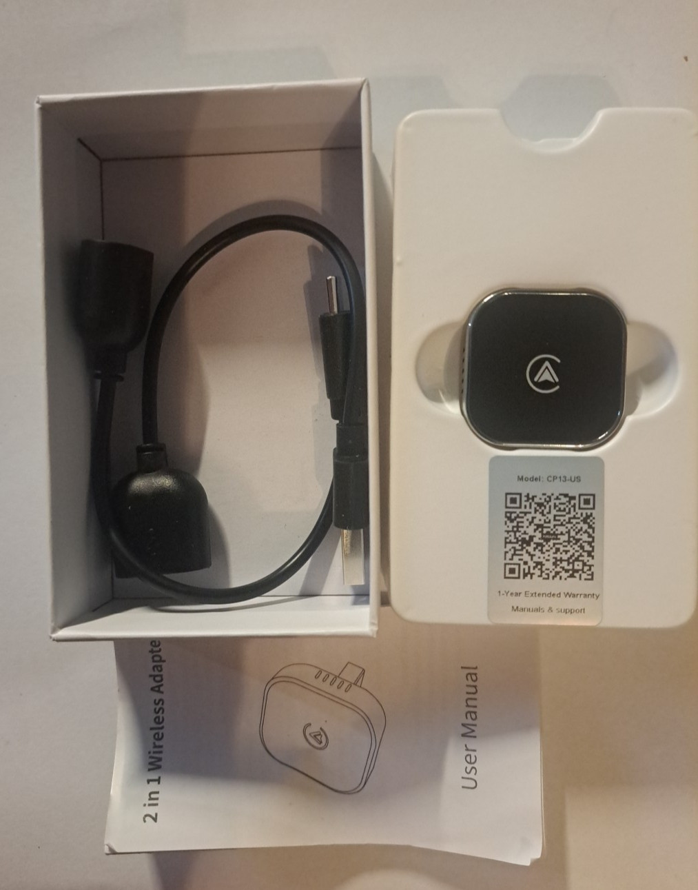 2-in-1 Wireless Adapter CarPlay & Android IOS Adapter USB Dongle Plug & Play