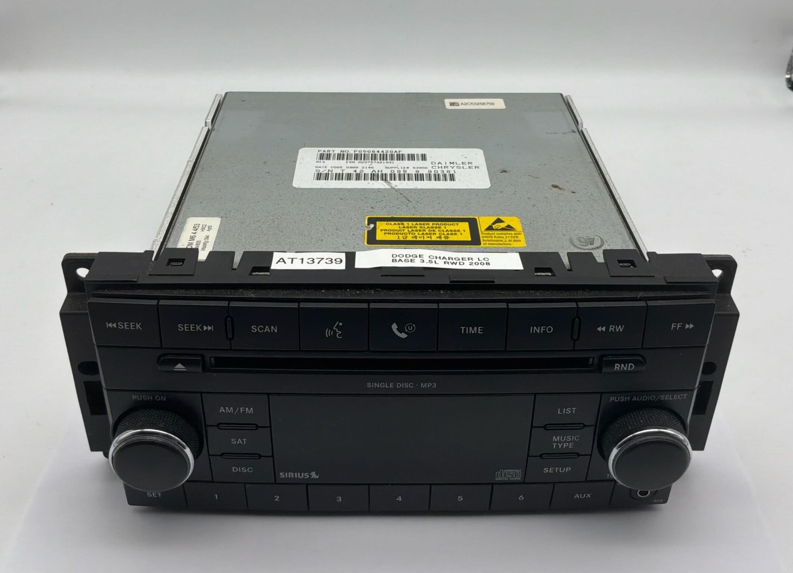 OEM 08-10 Dodge Charger AM FM Radio MP3 Single Disc CD Player Satellite Receiver