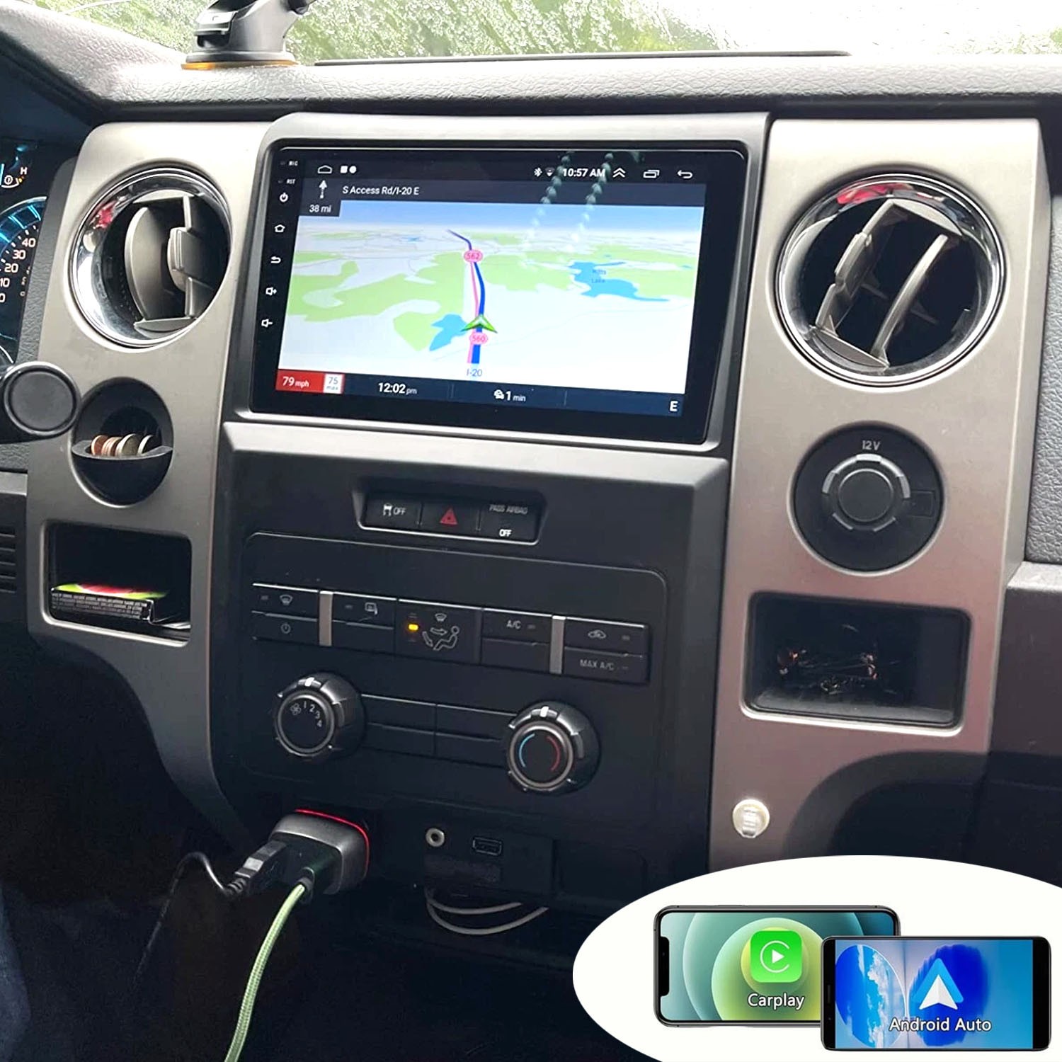 For Ford F150 2009-2014 Apple Carplay Android 13 Car Stereo Radio GPS Nav 2+64GB