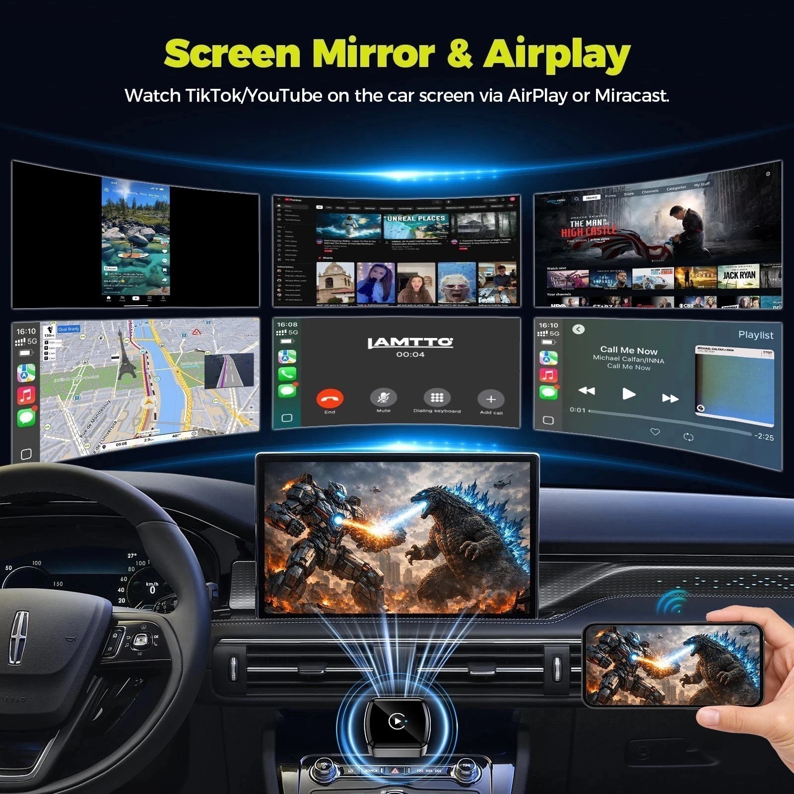 2026 Wireless CarPlay Adapter For iPhone Apple Wireless Carplay USB Plug & Play