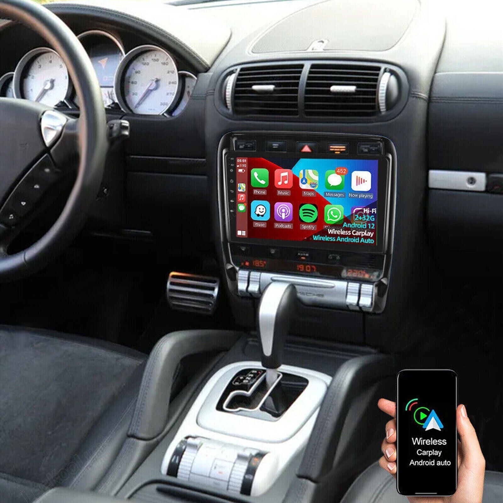 For Porsche Porsche Cayenne CarPlay Android 13 Car Radio Stereo FM RDS
