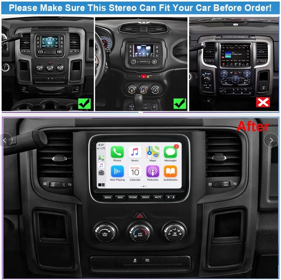 For 2013-18 Dodge Ram 1500 2500 3500 Android 13 Carplay Car Stereo Radio GPS 32G
