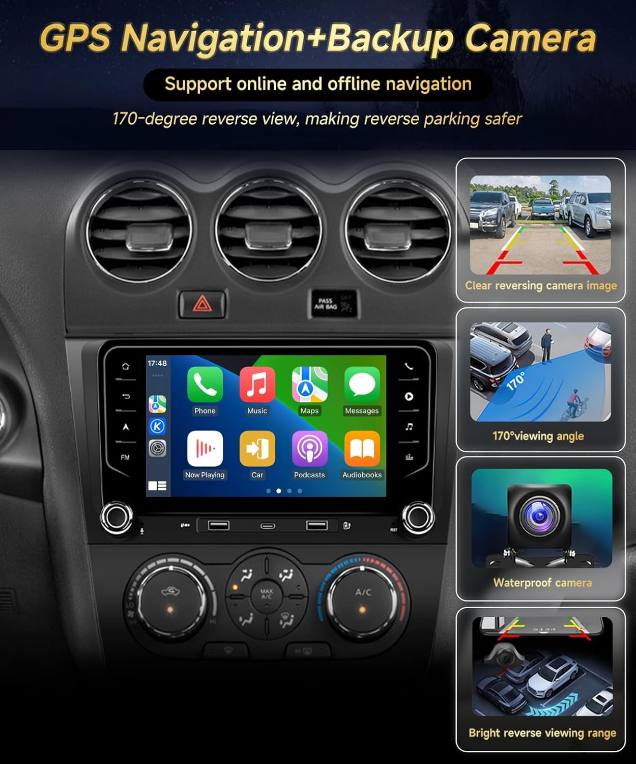 For NISSAN Altima Radio Upgrade 2007-2012 Carplay Stereo Radio Android15 Navi BT