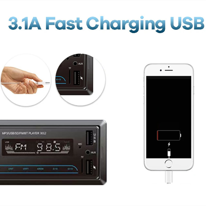 24V Car Truck Bus Radio Bluetooth USB Charger MP3 Player Handsfree Audio Stereo