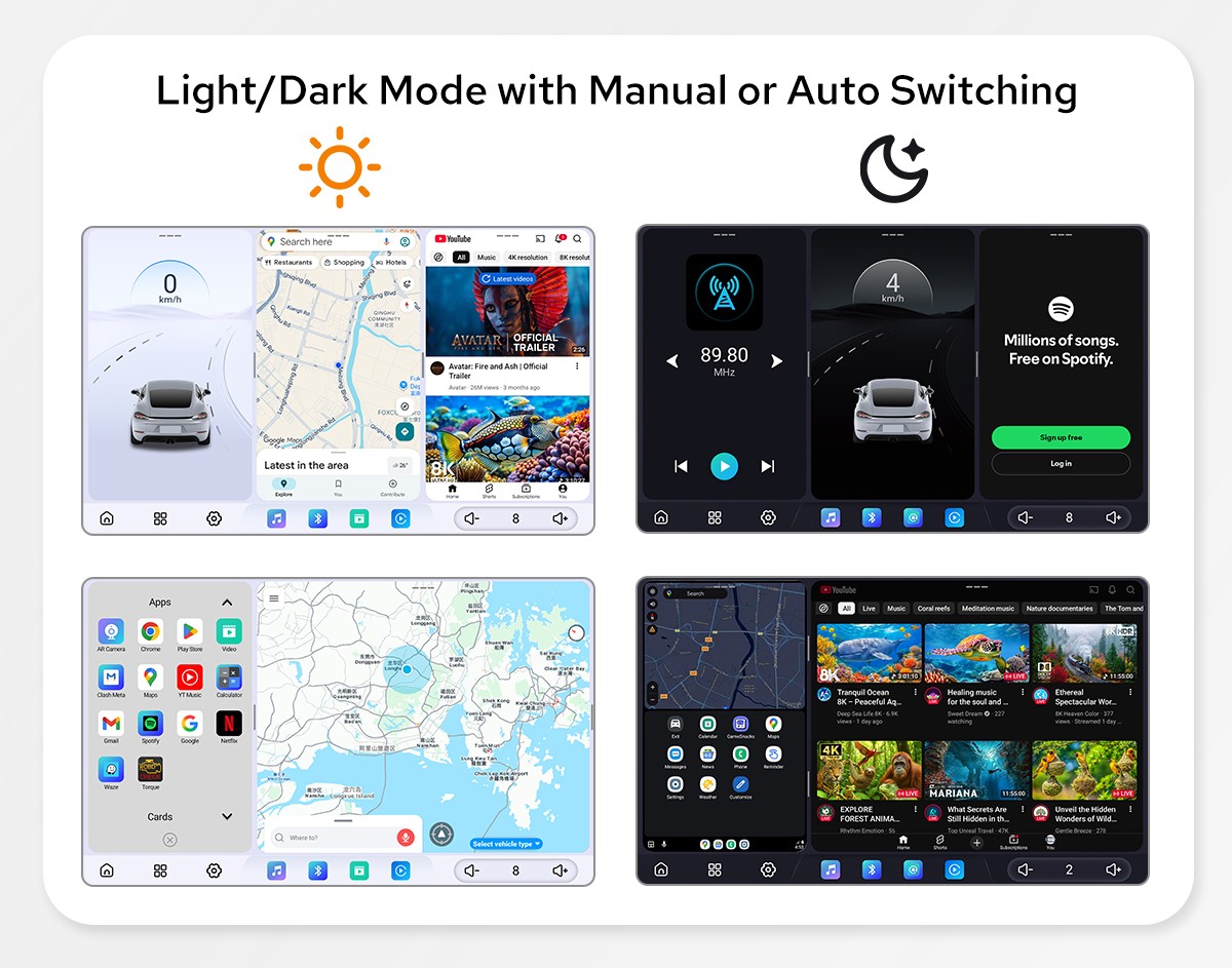 12.95″ QLED Car Stereo 12GB RAM 256GB ROM Android In-Dash Navigation HDMI Input