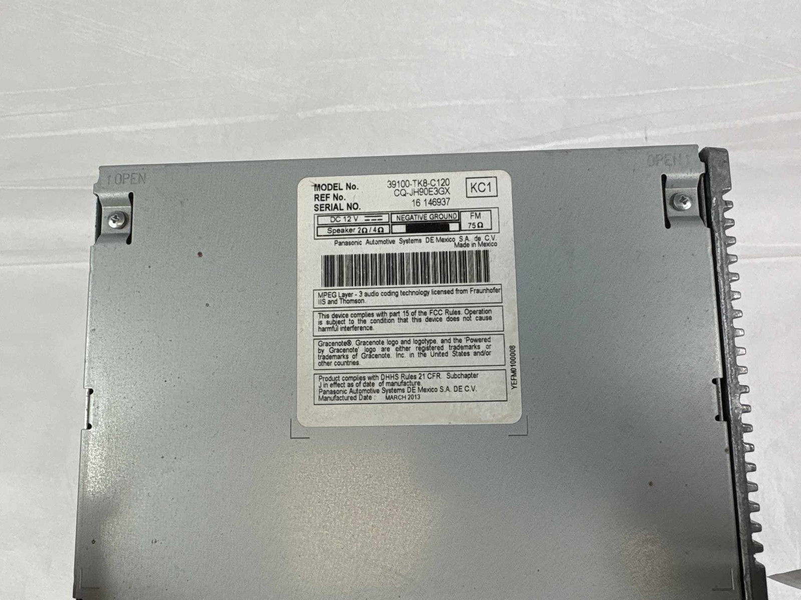 Audio & Visual Equip.(radio) HONDA ODYSSEY 12 13