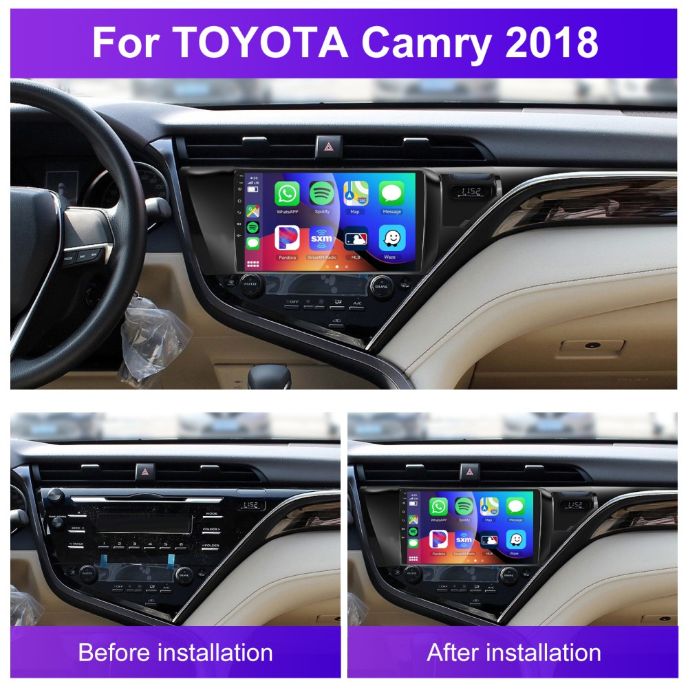 For Toyota Camry 2018-2020 Carplay Car Stereo Radio 2G+64G Android 15.0 WIFI DSP