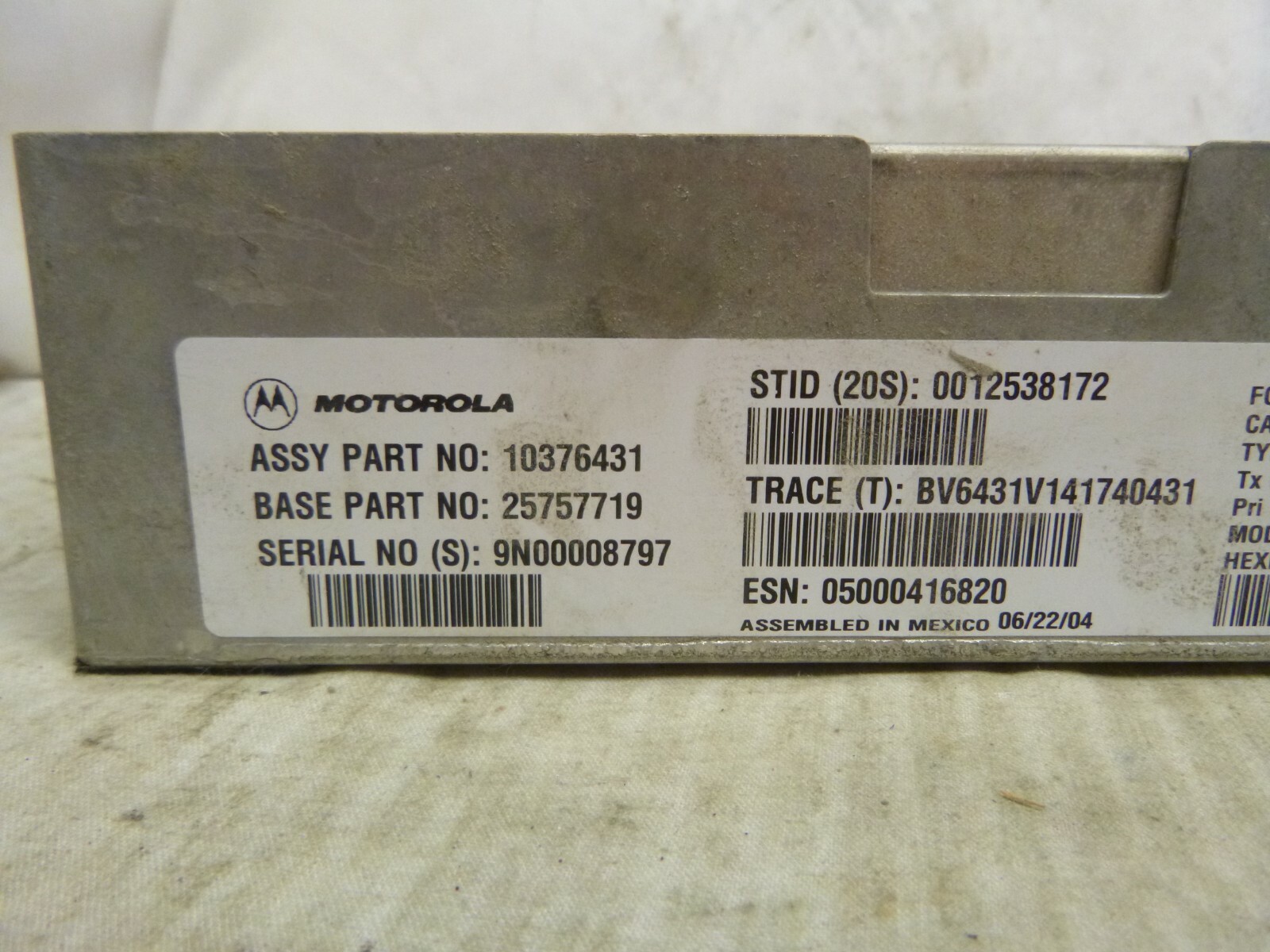 05 06 07 Cadillac STS ONSTAR Module 10376431 Bulk 43