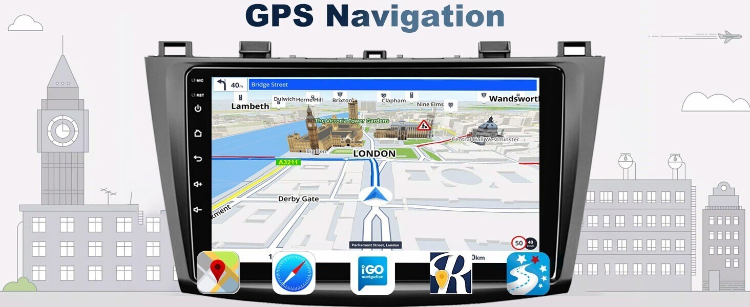 9″ Car Stereo Video GPS Radio for Mazda 3 2010-2013 Android 13.0 WiFi BT 4+64G