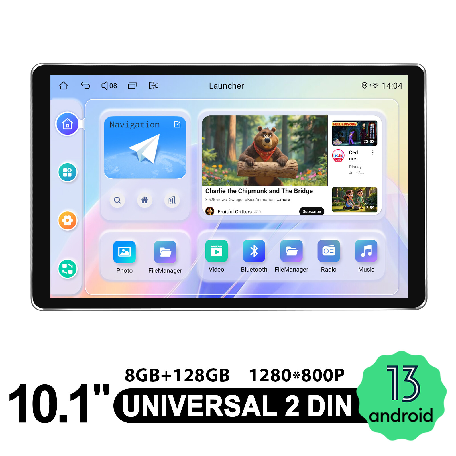 JOYING 10.1″ 2DIN Android 13 Car Radio Wireless CarPlay Android Auto 8+128G GPS