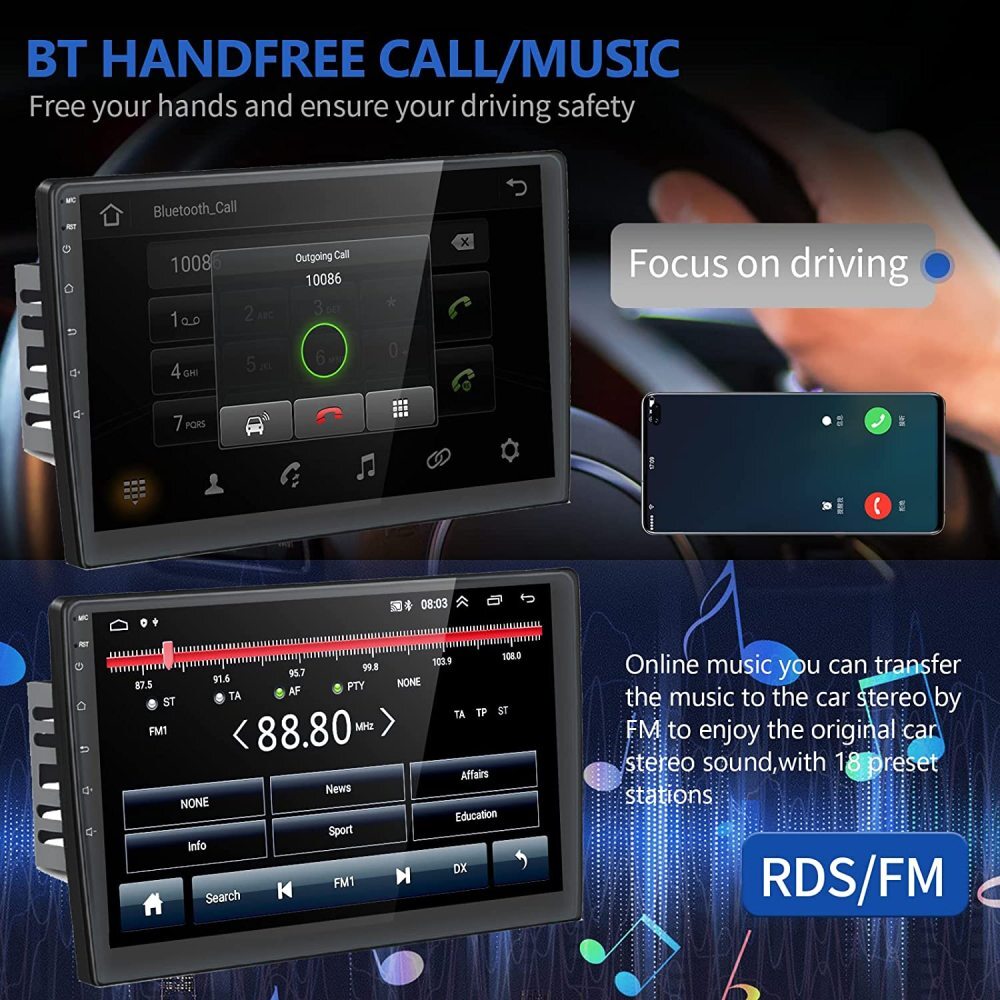 For 2007-2011 TOYOTA CAMRY 9″ Carplay Android 15 Car Stereo Radio GPS Navi 2+64G
