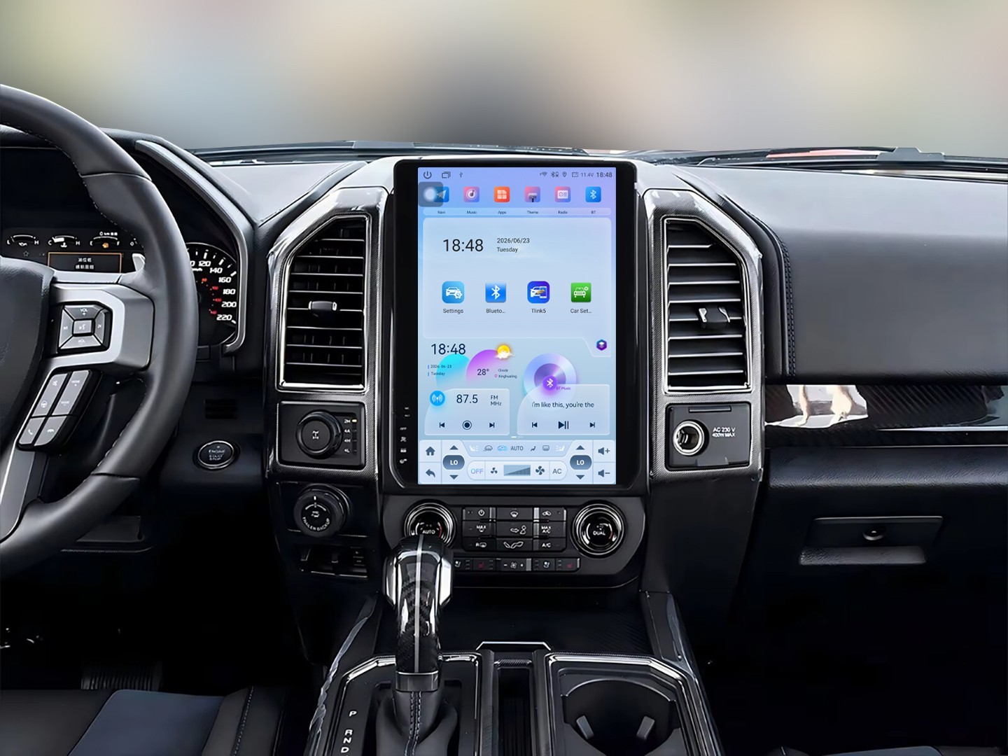 14.5” Radio Stereo Android GPS CarPlay For FORD F150 F250 F350 F550 Tesla Style