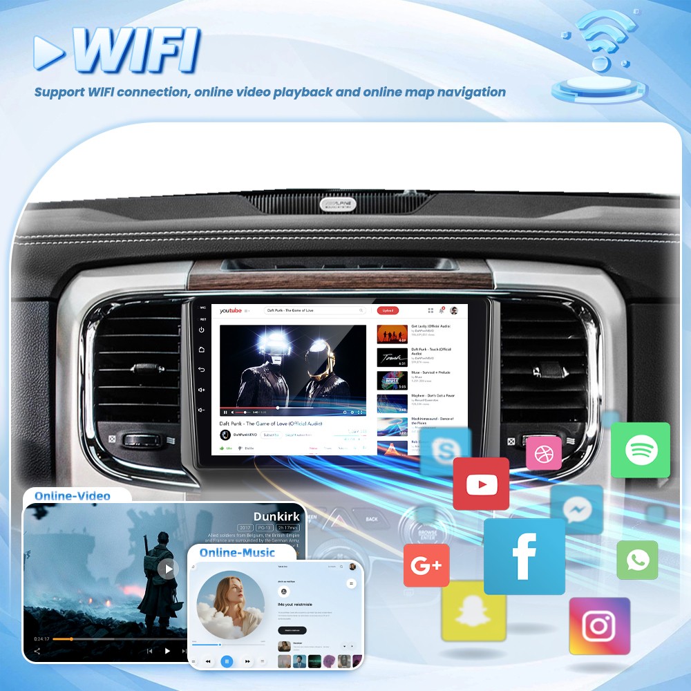For Dodge Ram 1500 2500 3500 Auto AC 13-19 Android15 Carplay Car Radio 4+64G Cam