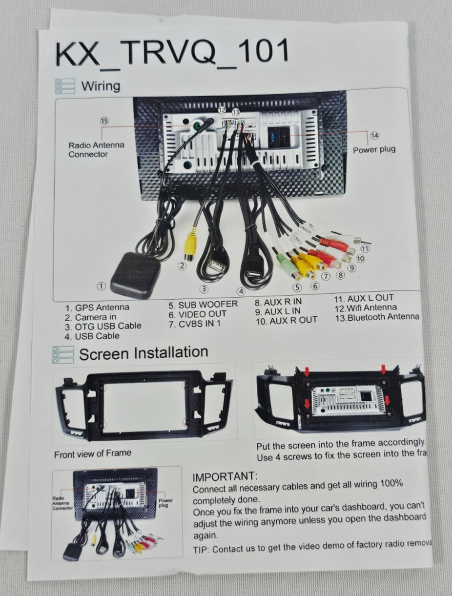 For Toyota Rav4 XA40 2013-2018 4GB+64GB 10.1″ 8 Core Touchscreen Stereo Radio