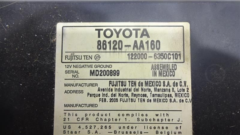 RADIO NO NAVIGATION FACE ID 16860 FITS 05-06 CAMRY 613401