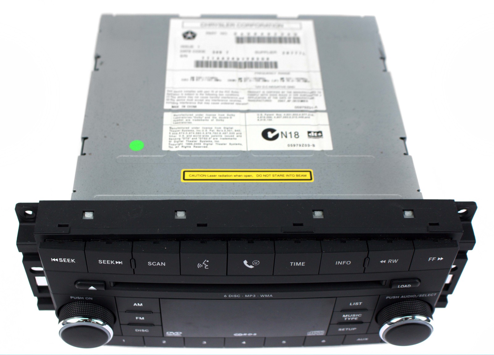 2008-10 Dodge Dakota AMFM SAT Radio 6 Disc CD MP3 Player Auxiliary 5064923AG REQ