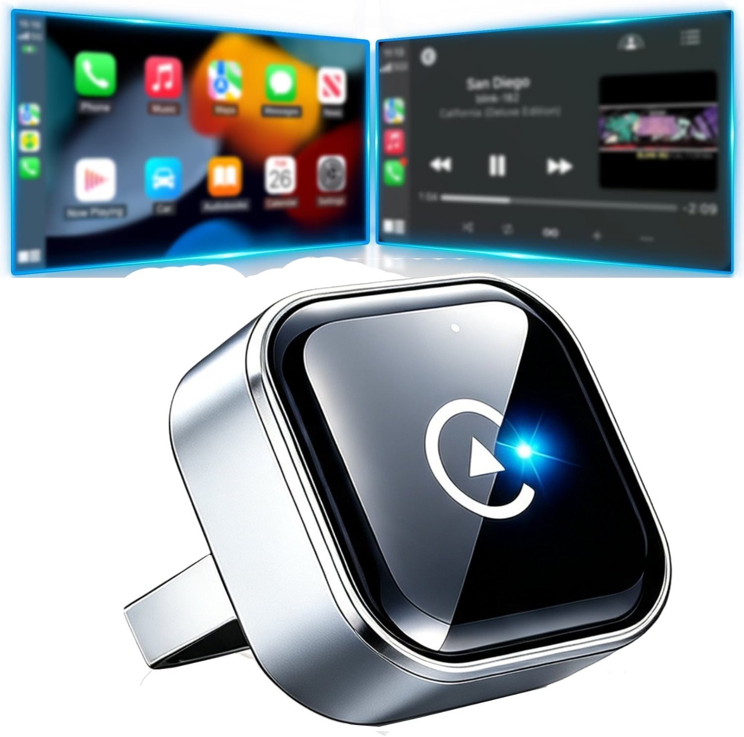 Wireless CarPlay Adapter for Apple iPhone Android Auto for Chevy Corvette 16-25