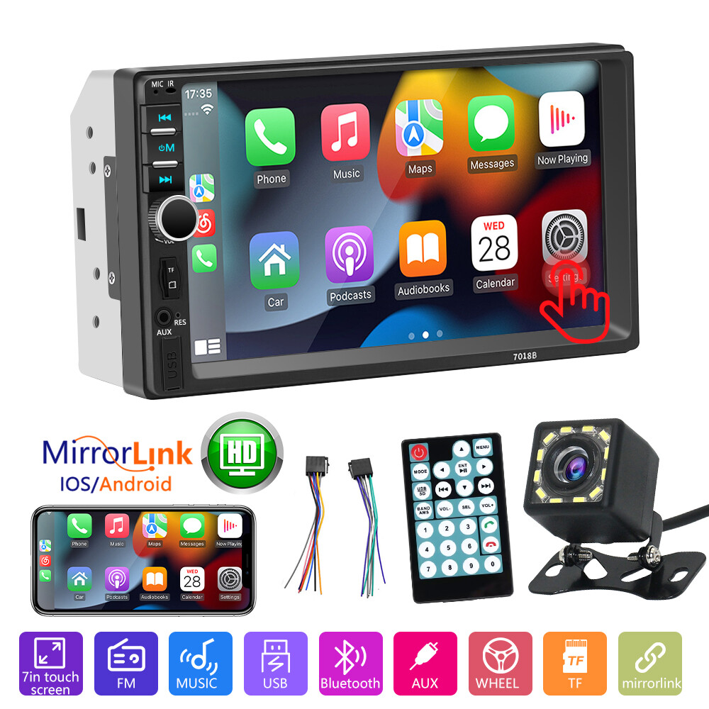 Radio Estereo De Pantalla Coche Carro Auto MP5 Tactil 2 DIN Bluetooth Con Camara