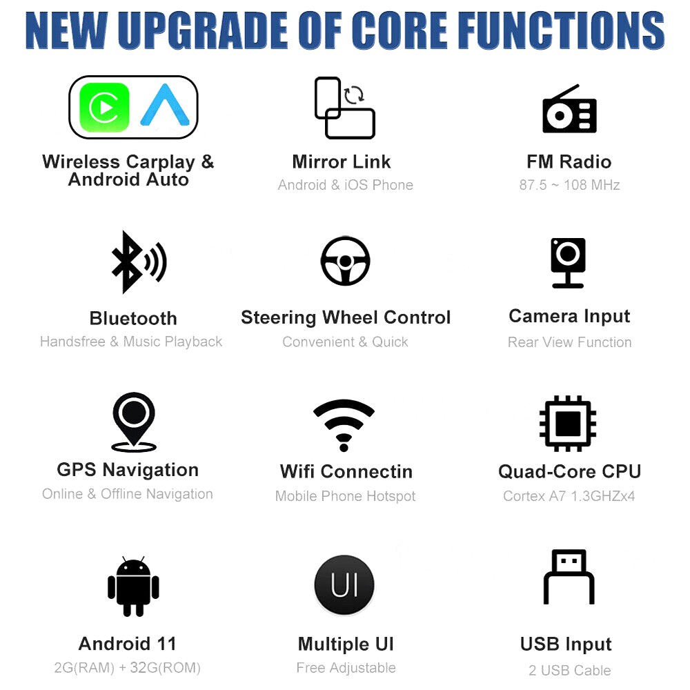 For 2009-2013 Toyota Corolla Android 13.0 Carplay Car Stereo Radio GPS Navi WIFI