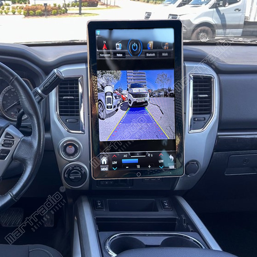 For 2017-2019 Nissan Titan Android 15 Carplay Rotated Car Stereo Radio GPS Navi