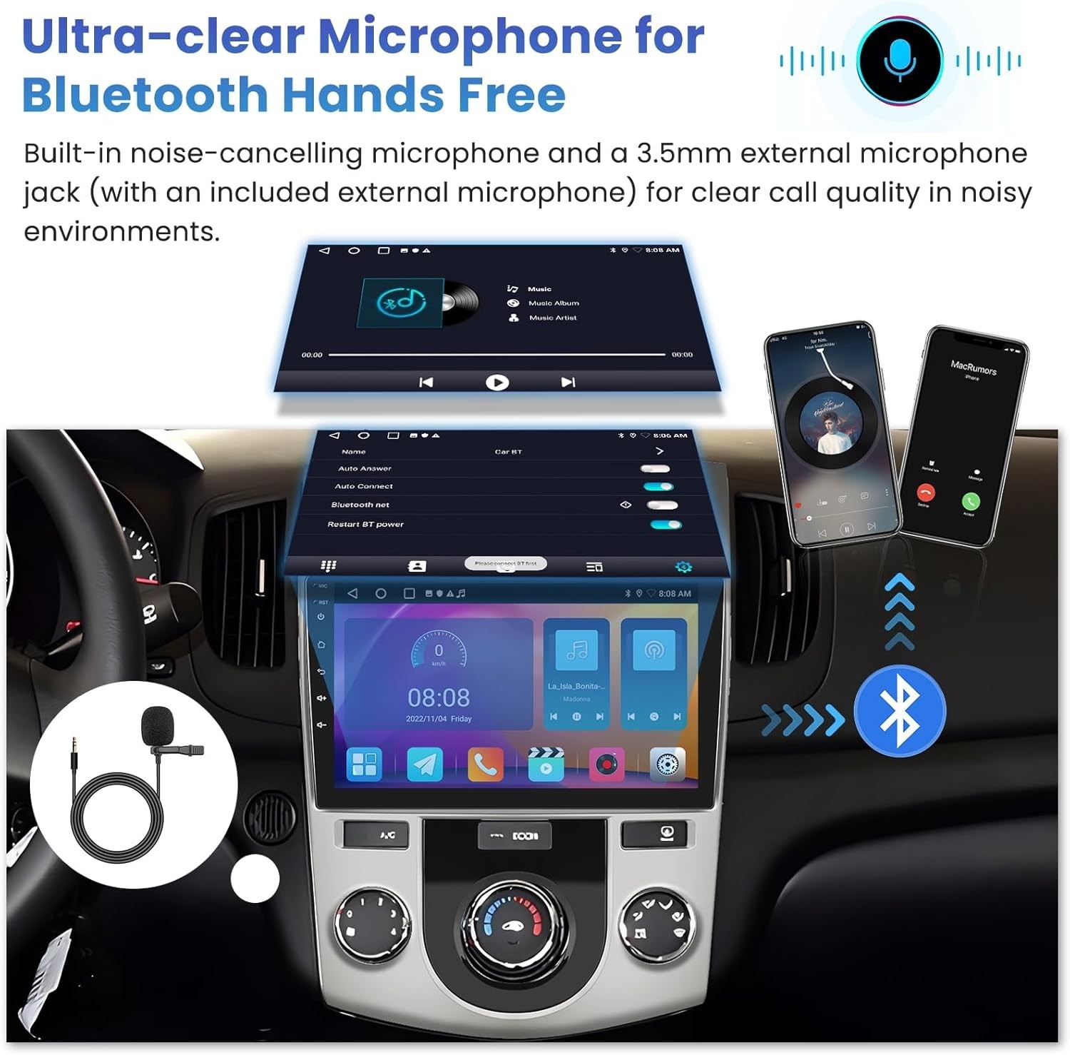 4+64G 9in For 2010-2013 Kia Forte Car Radio Stereo Carplay IPS Touch Screen SWC