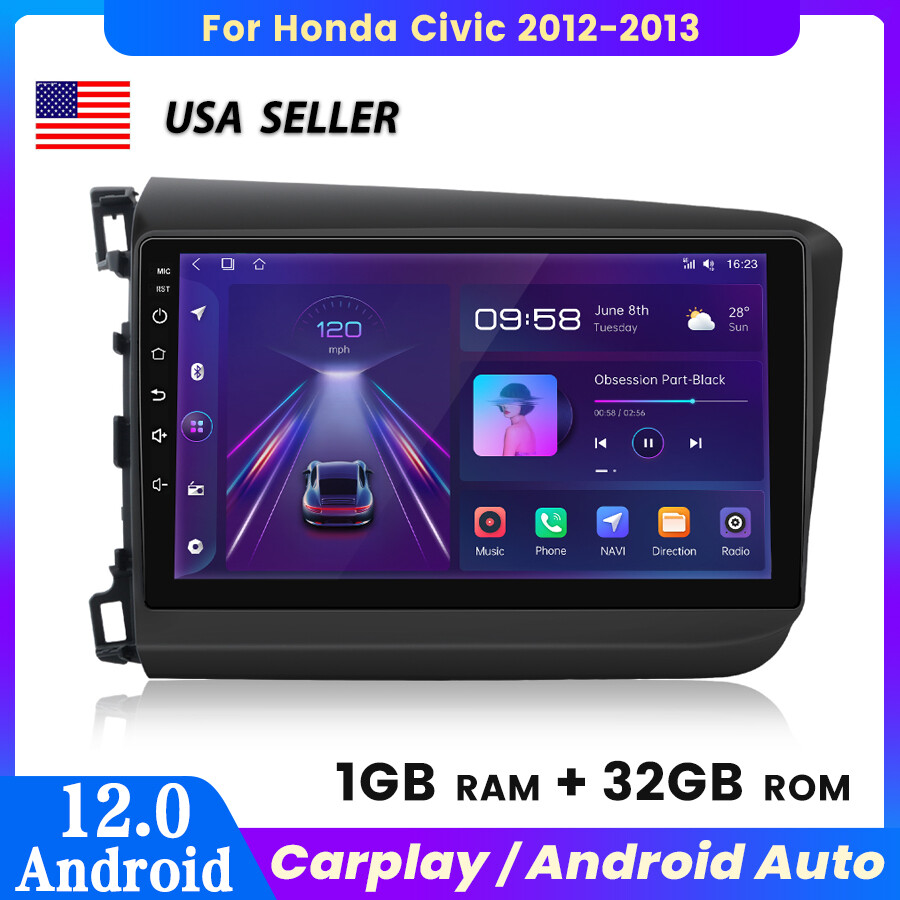 For Honda Civic 2012-2013 Carplay Car Radio Stereo Android GPS NAVI BT WIFI 32GB