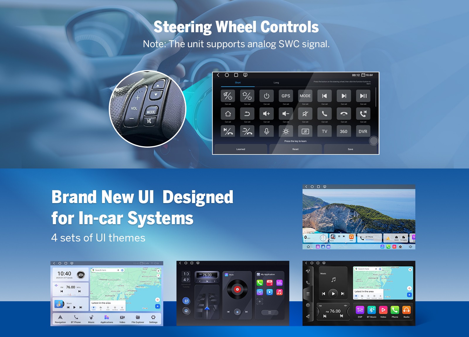 10.1 inch Android 13 Car Stereo 2 DIN GPS Navi WIFI Rotatable Screen Head Unit E