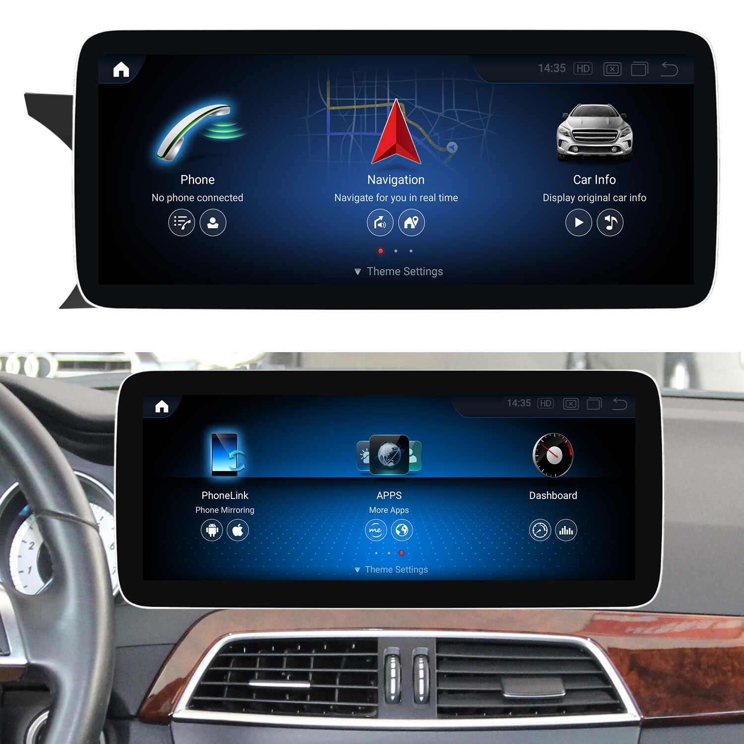 SMOONAVI 12.3” Mercedes Benz C W204 Screen 8+128G Android13 Carplay Autoradio