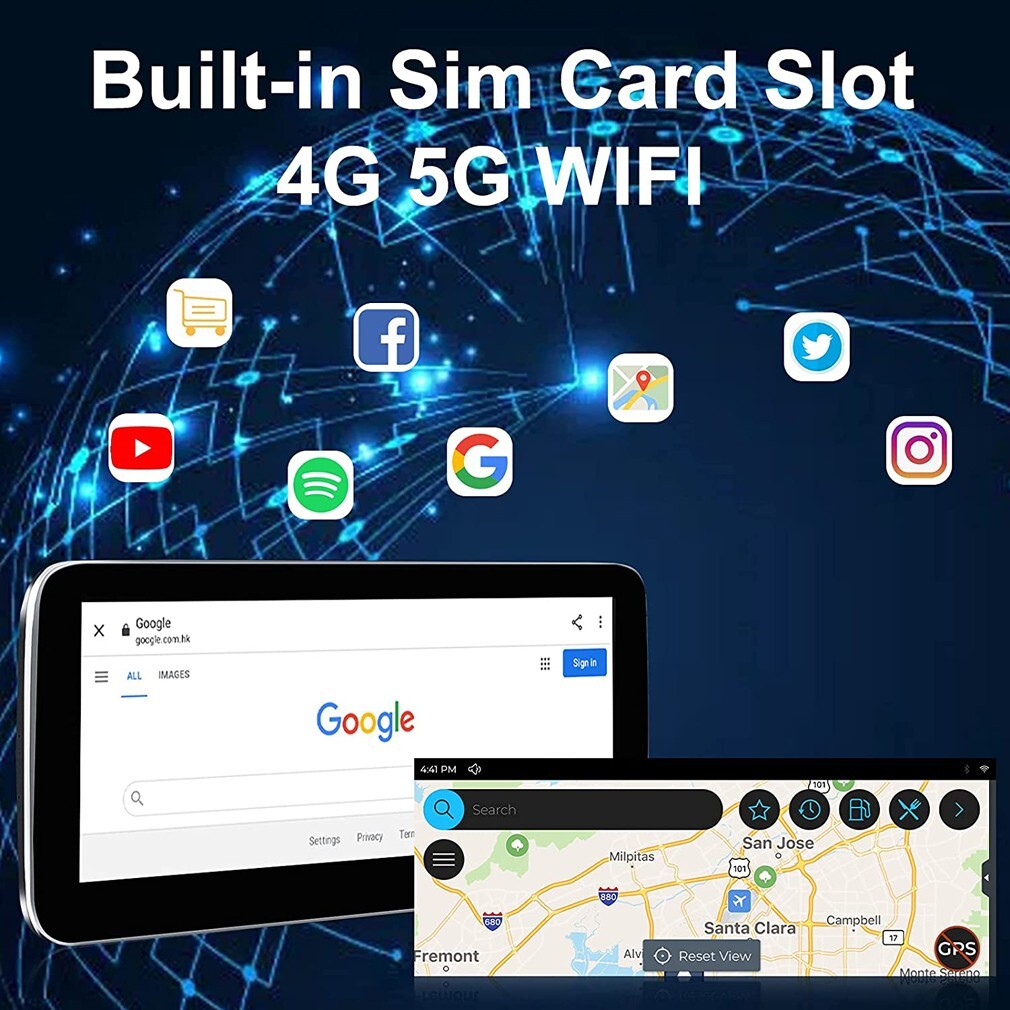 12.3 Inch Android 10.0 Car Stereo GPS Navigation Wireless Carplay Video Player