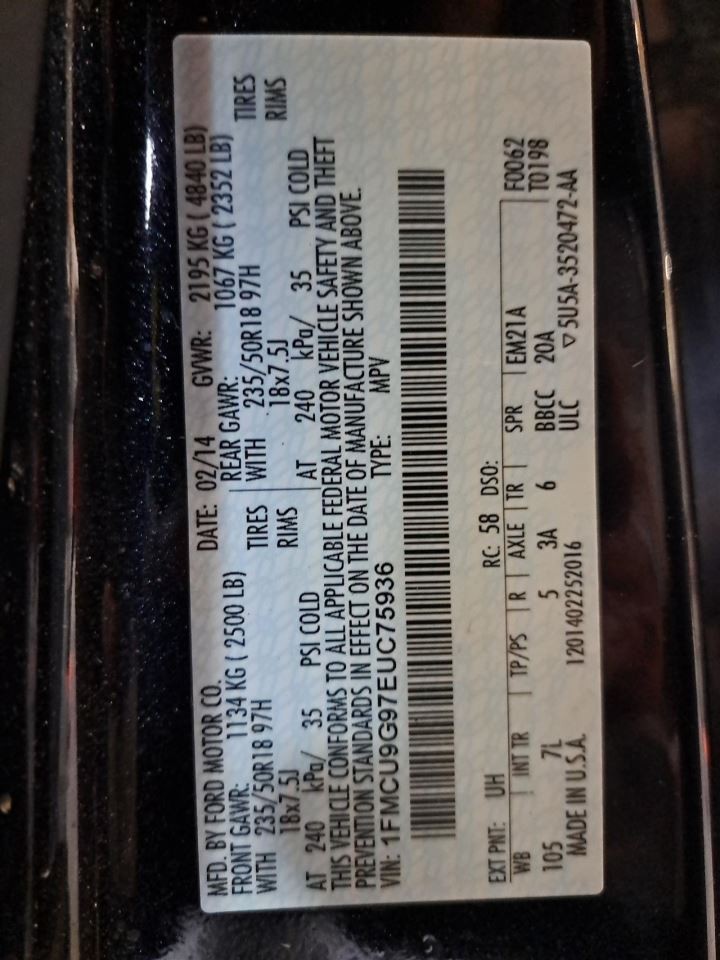 2014 Escape Control Panel Sku#4468344