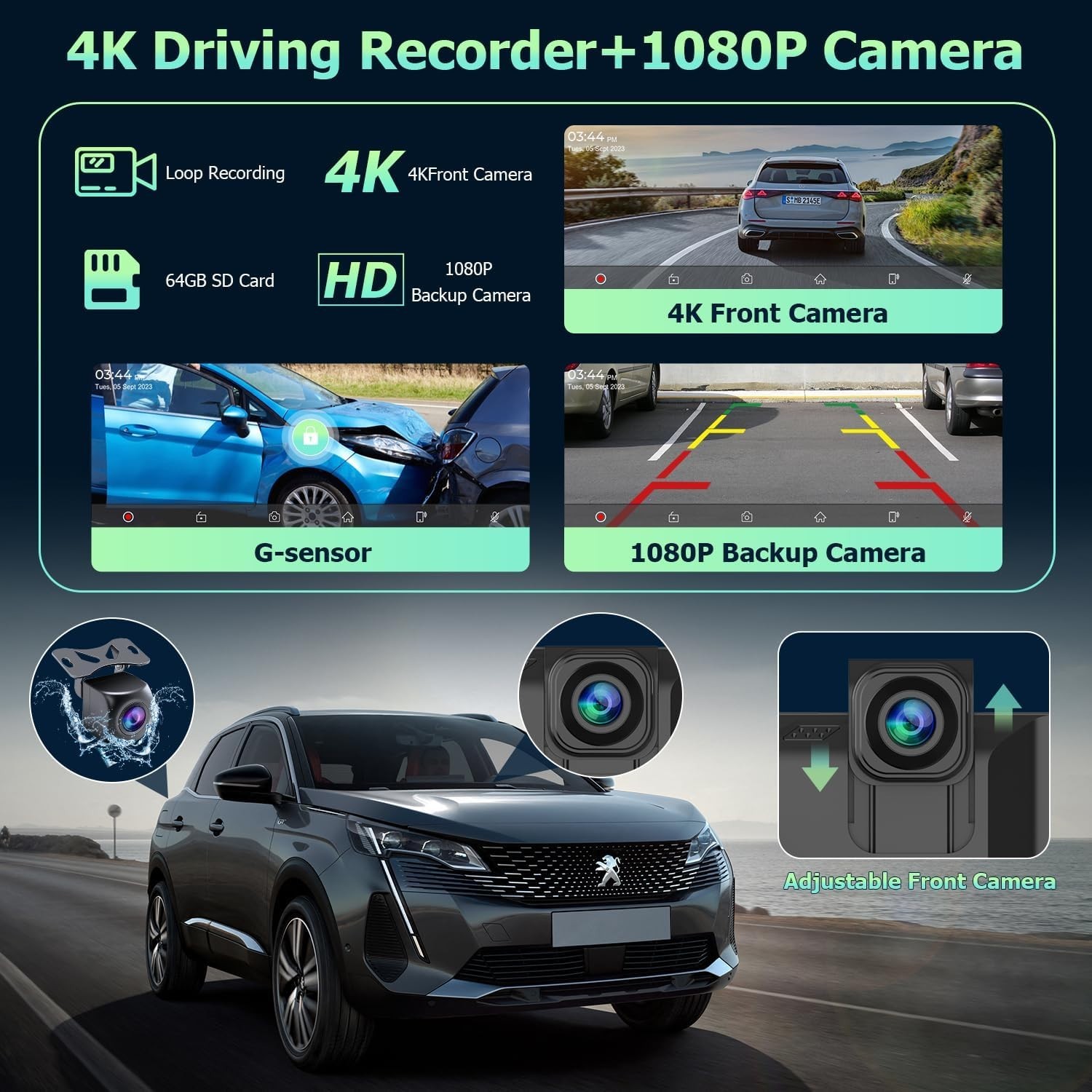 CarPlay Display 10.26 Inch IPS Touch Screen, Android Car Display with 4K Dash Ca