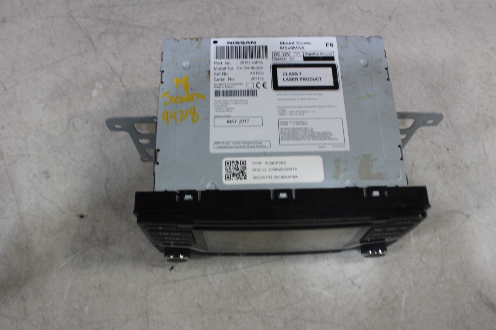 2017-2019 NISSAN SENTRA RADIO RECEIVER 28185-4AF6A #094318-48C